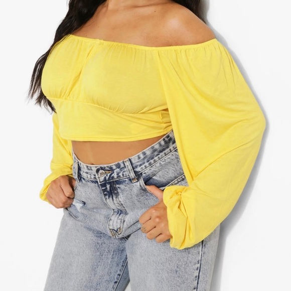Tops - Yellow Balloon Sleeve Top